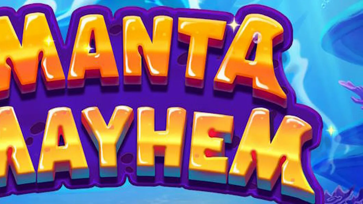 Cena subaquática colorida com criaturas marinhas engraçadas e uma Arraia Manta no slot Manta Mayhem