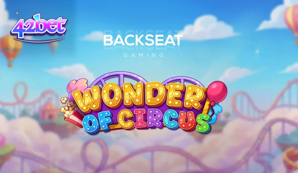 Interface vibrante do slot Wonder of Circus com luzes de neon e elementos de circo.